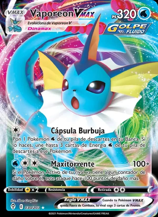 Vaporeon VMAX — Cielos Evolutivos 30 Spanish Pokémon card