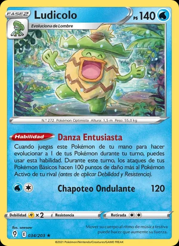 Ludicolo — Cielos Evolutivos 34 Spanish Pokémon card