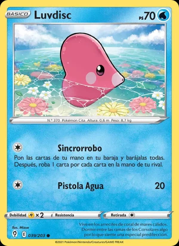 Luvdisc — Cielos Evolutivos 39 Spanish Pokémon card