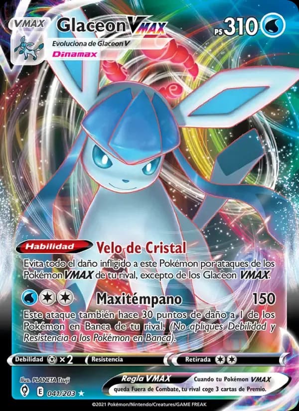 Glaceon VMAX — Cielos Evolutivos 41 Spanish Pokémon card
