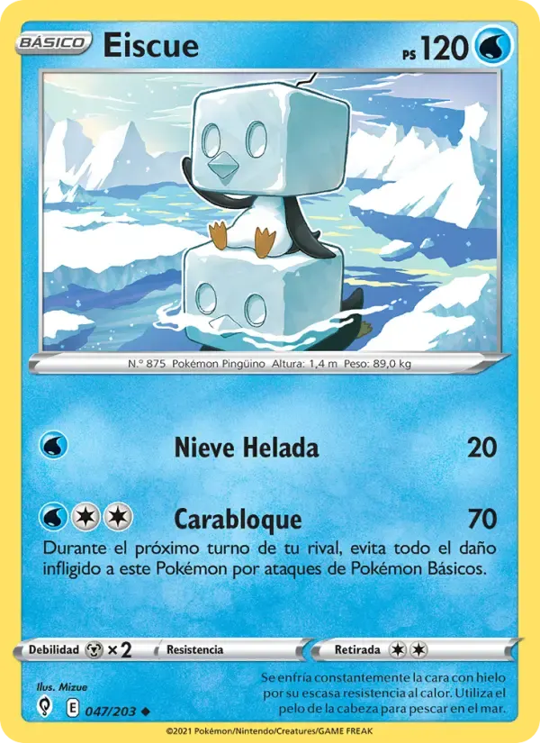 Eiscue — Cielos Evolutivos 47 Spanish Pokémon card