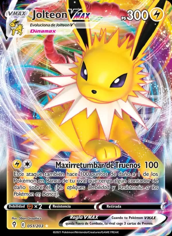 Jolteon VMAX — Cielos Evolutivos 51 Spanish Pokémon card