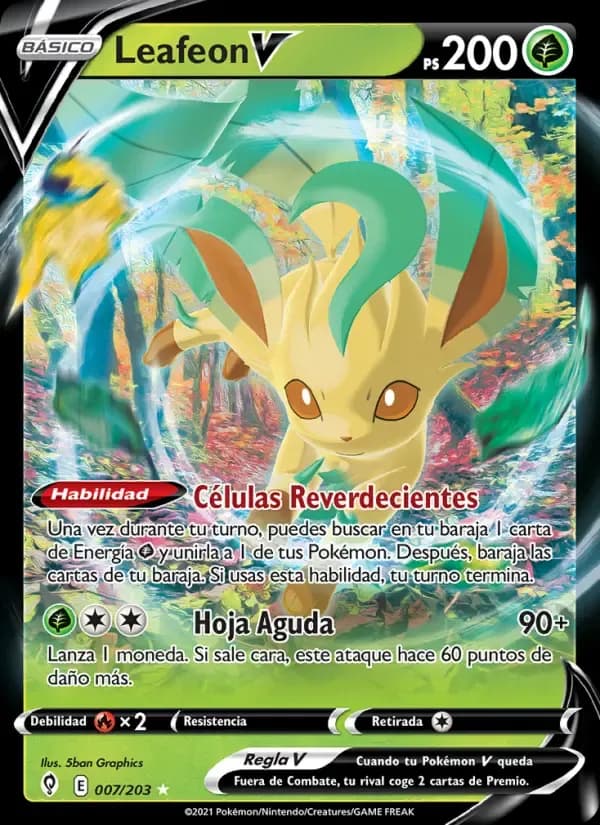 Leafeon V — Cielos Evolutivos 7 Spanish Pokémon card