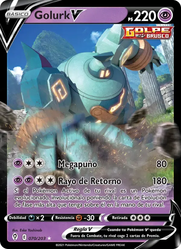 Golurk V — Cielos Evolutivos 70 Spanish Pokémon card