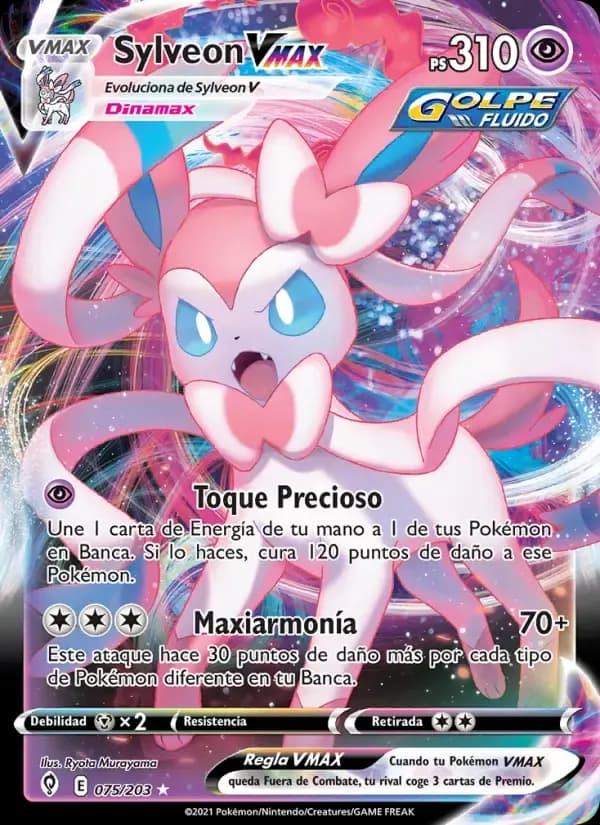 Sylveon VMAX — Cielos Evolutivos 75 Spanish Pokémon card
