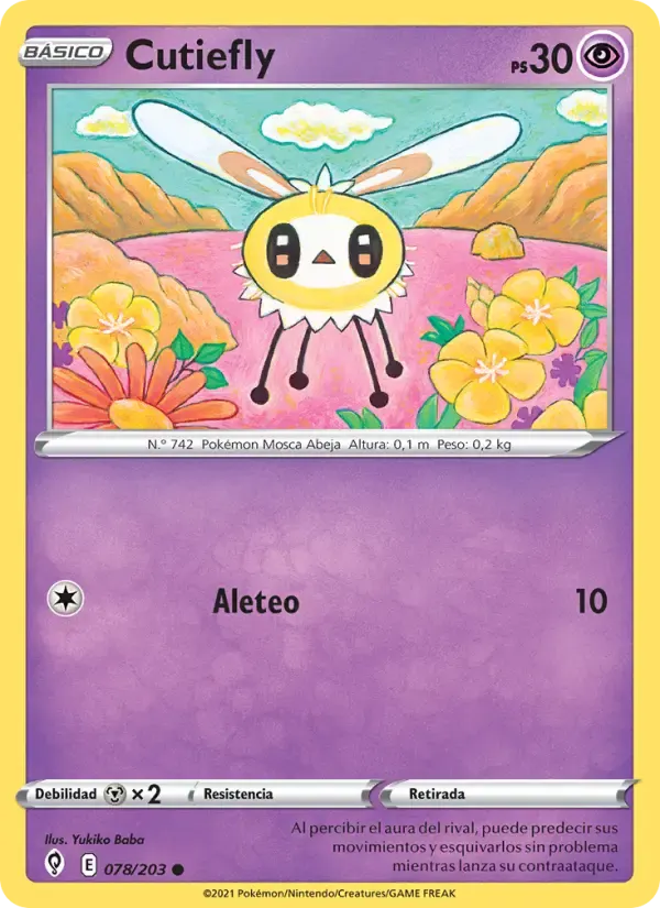 Cutiefly — Cielos Evolutivos 78 Spanish Pokémon card