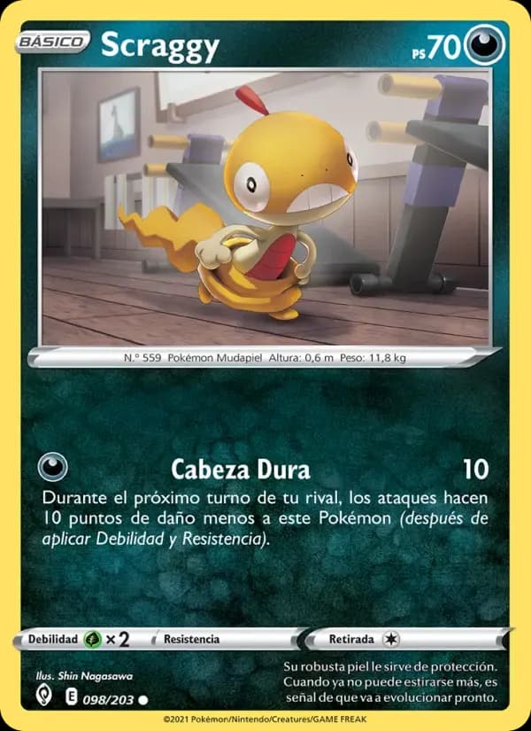 Scraggy — Cielos Evolutivos 98 Spanish Pokémon card