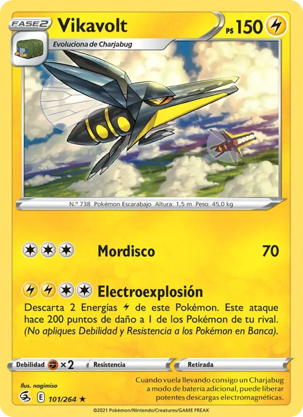 Vikavolt — Golpe Fusión 101 Spanish Pokémon card