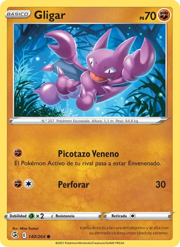 Gligar — Golpe Fusión 140 Spanish Pokémon card