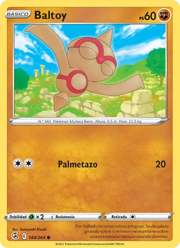 Baltoy — Golpe Fusión 144 Spanish Pokémon card