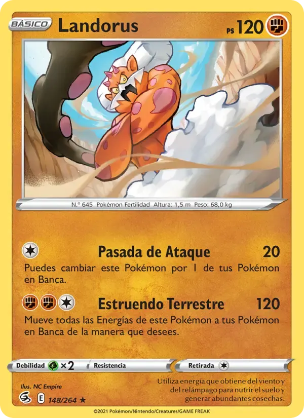 Landorus — Golpe Fusión 148 Spanish Pokémon card