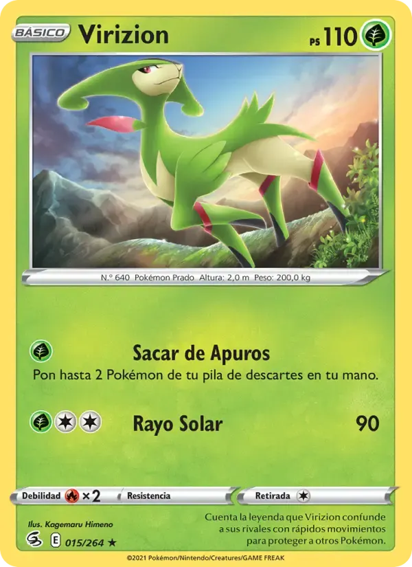 Virizion — Golpe Fusión 15 Spanish Pokémon card