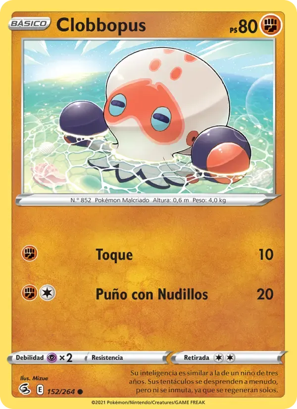 Clobbopus — Golpe Fusión 152 Spanish Pokémon card