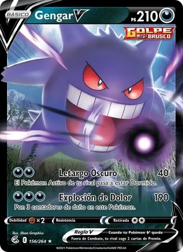 Gengar V — Golpe Fusión 156 Spanish Pokémon card
