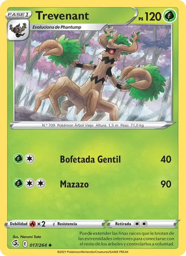 Trevenant — Golpe Fusión 17 Spanish Pokémon card