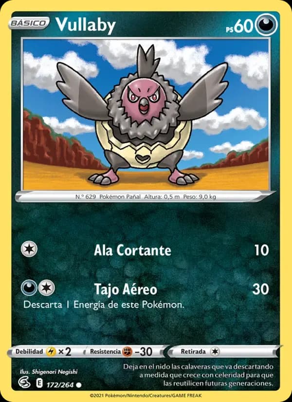 Vullaby — Golpe Fusión 172 Spanish Pokémon card