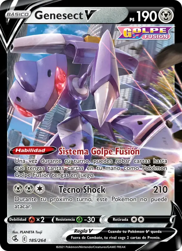 Genesect V — Golpe Fusión 185 Spanish Pokémon card