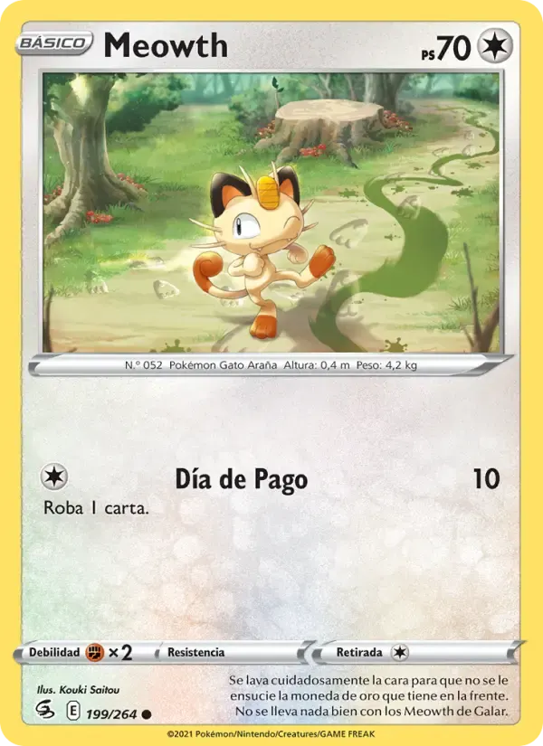 Meowth — Golpe Fusión 199 Spanish Pokémon card