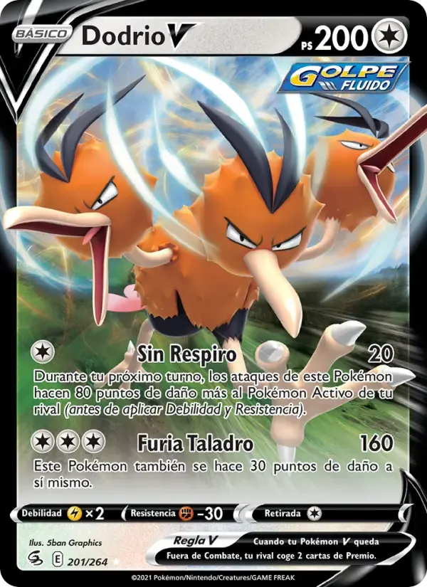 Dodrio V — Golpe Fusión 201 Spanish Pokémon card