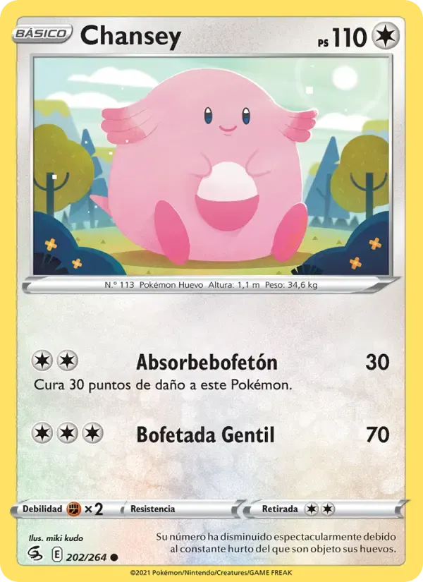 Chansey — Golpe Fusión 202 Spanish Pokémon card