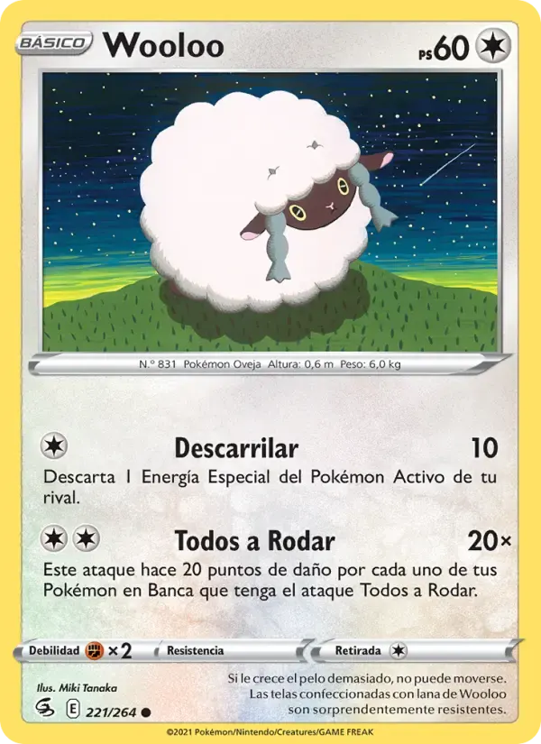 Wooloo — Golpe Fusión 221 Spanish Pokémon card