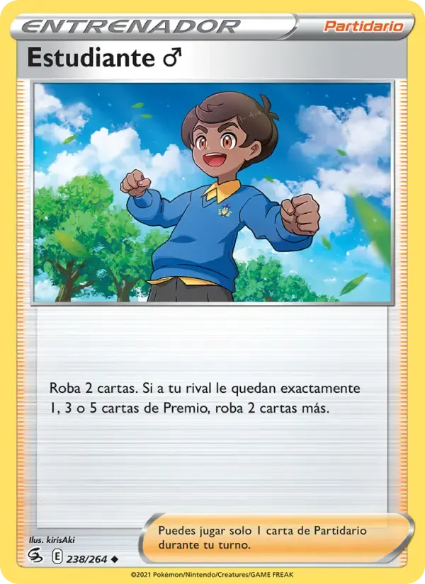 Estudiante ♂ — Golpe Fusión 238 Spanish Pokémon card