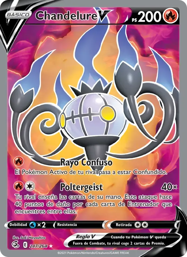 Chandelure V — Golpe Fusión 247 Spanish Pokémon card