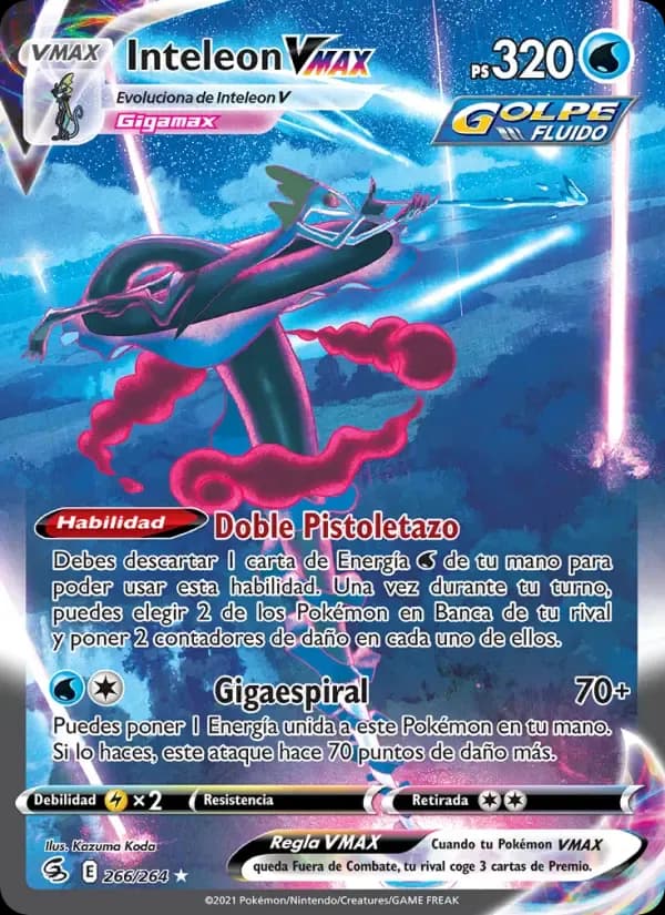 Inteleon VMAX — Golpe Fusión 266 Spanish Pokémon card