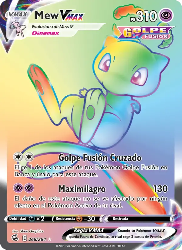 Mew VMAX — Golpe Fusión 268 Spanish Pokémon card