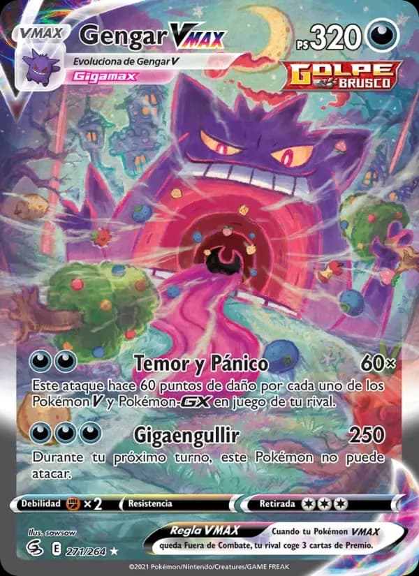 Gengar VMAX — Golpe Fusión 271 Spanish Pokémon card