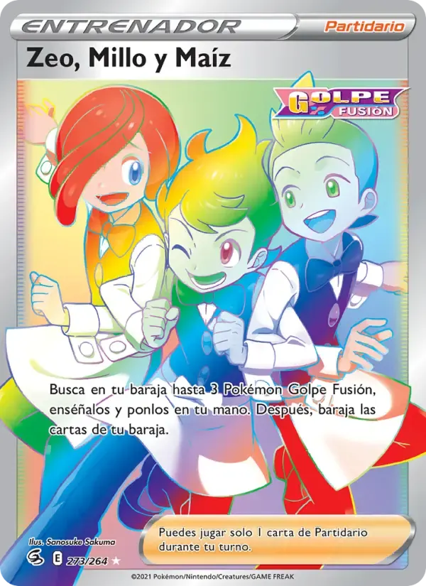 Zeo, Millo y Maíz — Golpe Fusión 273 Spanish Pokémon card