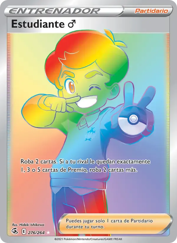 Estudiante ♂ — Golpe Fusión 276 Spanish Pokémon card