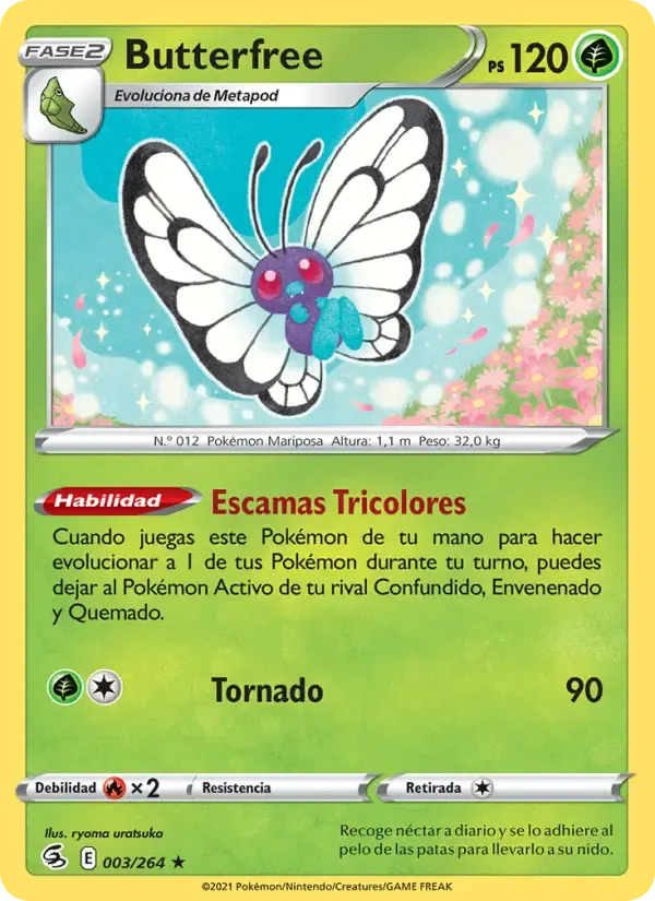 Butterfree — Golpe Fusión 3 Spanish Pokémon card