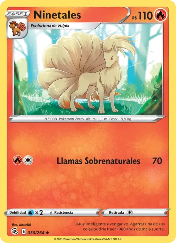 Ninetales — Golpe Fusión 30 Spanish Pokémon card