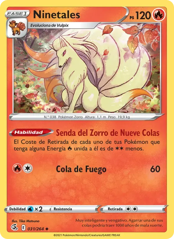 Ninetales — Golpe Fusión 31 Spanish Pokémon card
