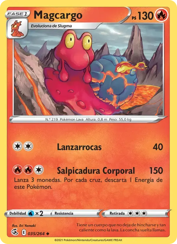 Magcargo — Golpe Fusión 35 Spanish Pokémon card
