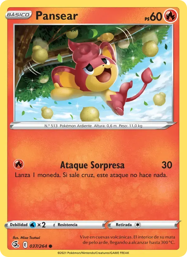 Pansear — Golpe Fusión 37 Spanish Pokémon card