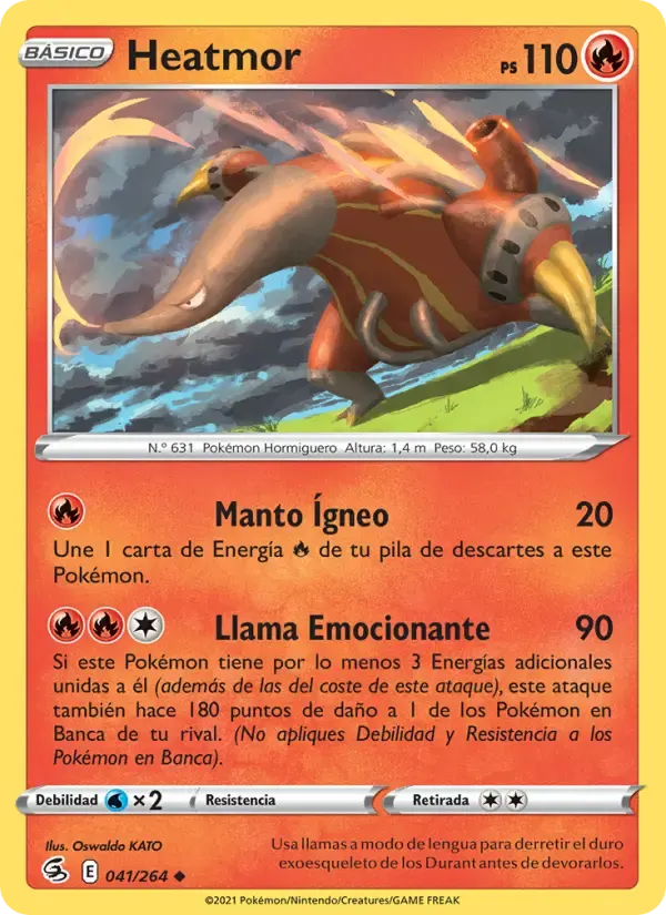 Heatmor — Golpe Fusión 41 Spanish Pokémon card
