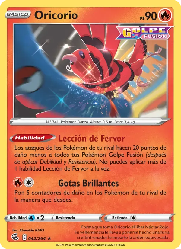 Oricorio — Golpe Fusión 42 Spanish Pokémon card
