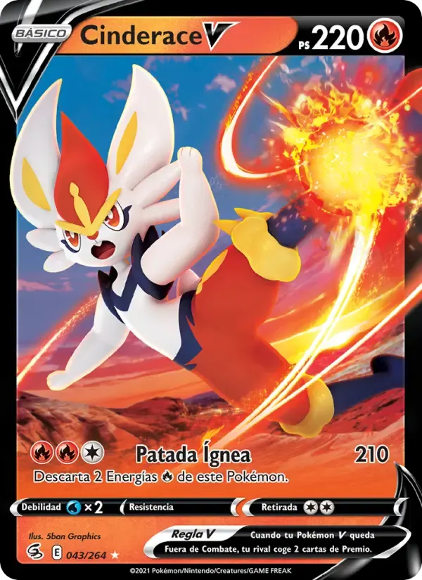 Cinderace V — Golpe Fusión 43 Spanish Pokémon card