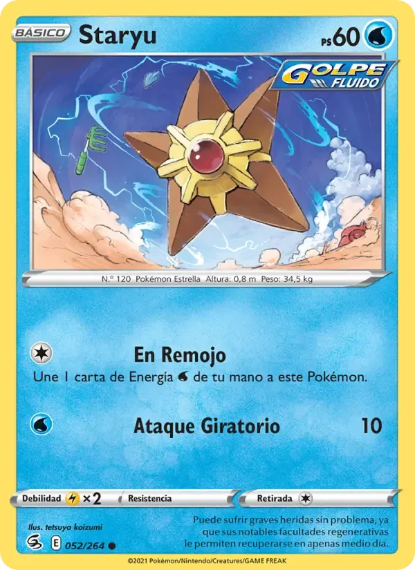 Staryu — Golpe Fusión 52 Spanish Pokémon card