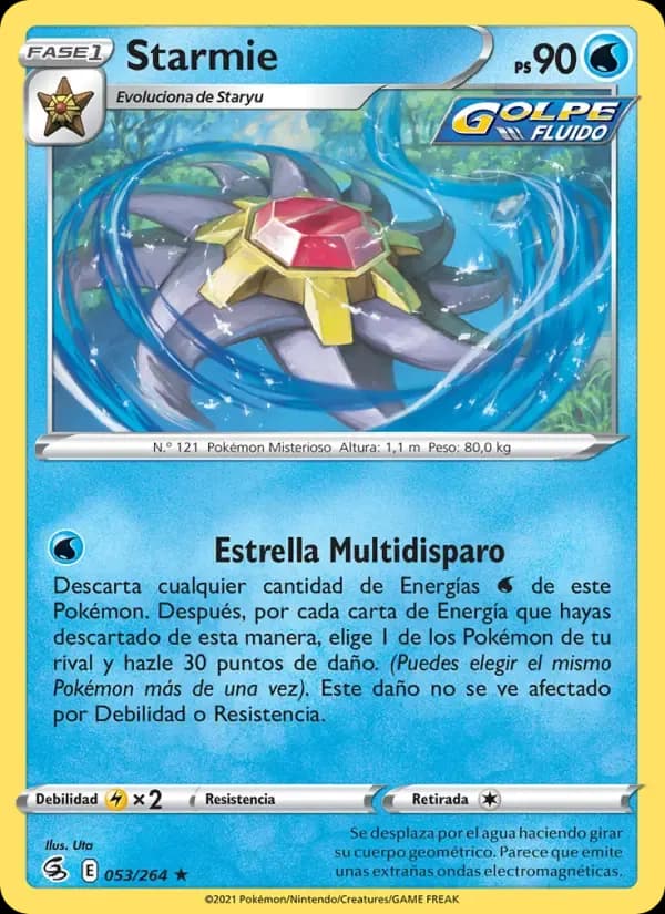 Starmie — Golpe Fusión 53 Spanish Pokémon card