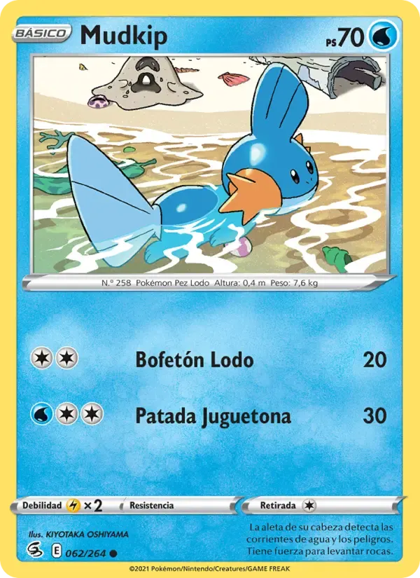 Mudkip — Golpe Fusión 62 Spanish Pokémon card