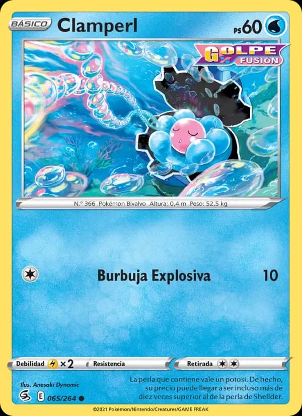 Clamperl — Golpe Fusión 65 Spanish Pokémon card