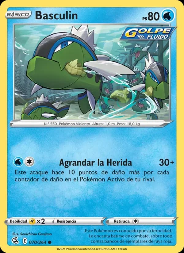 Basculin — Golpe Fusión 70 Spanish Pokémon card