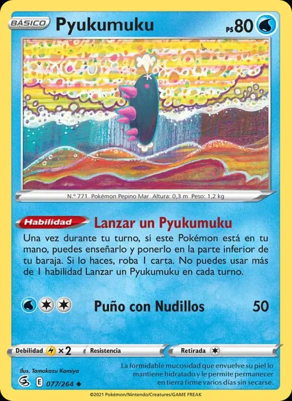 Pyukumuku — Golpe Fusión 77 Spanish Pokémon card