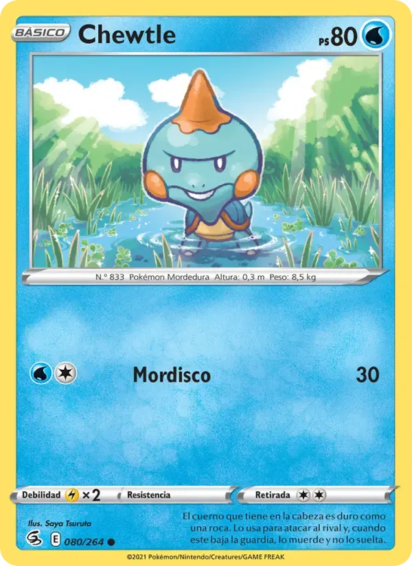 Chewtle — Golpe Fusión 80 Spanish Pokémon card