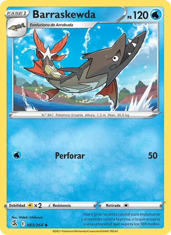 Barraskewda — Golpe Fusión 83 Spanish Pokémon card