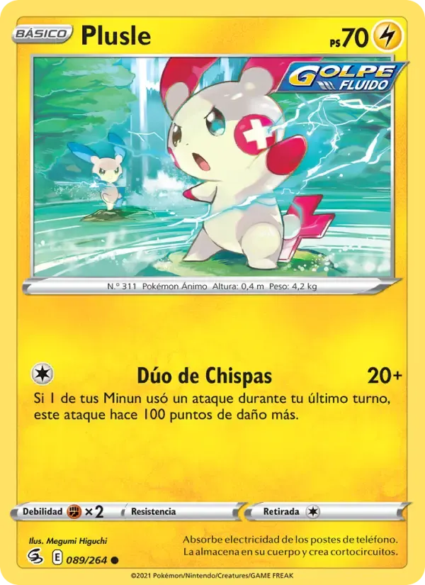 Plusle — Golpe Fusión 89 Spanish Pokémon card