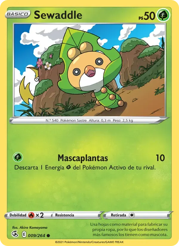 Sewaddle — Golpe Fusión 9 Spanish Pokémon card